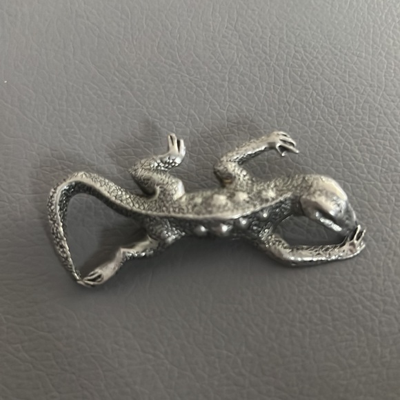Blue Mist Pewter Lizard Gecko Brooch Pin Vintage - Picture 7 of 7